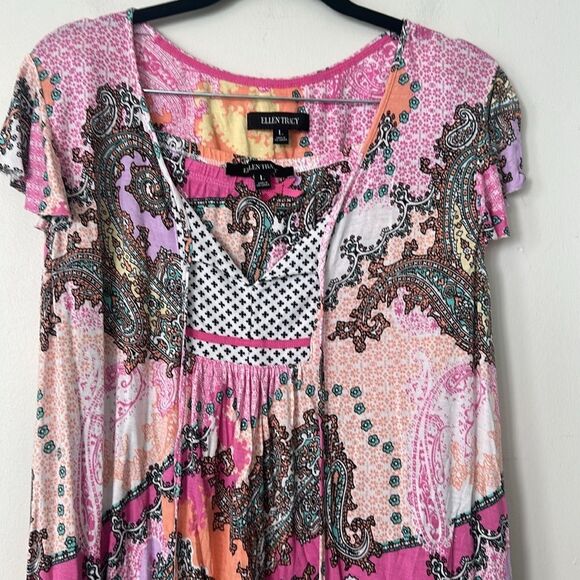 Ellen Tracy Multi-colored Pajama Set L - Picture 3 of 7